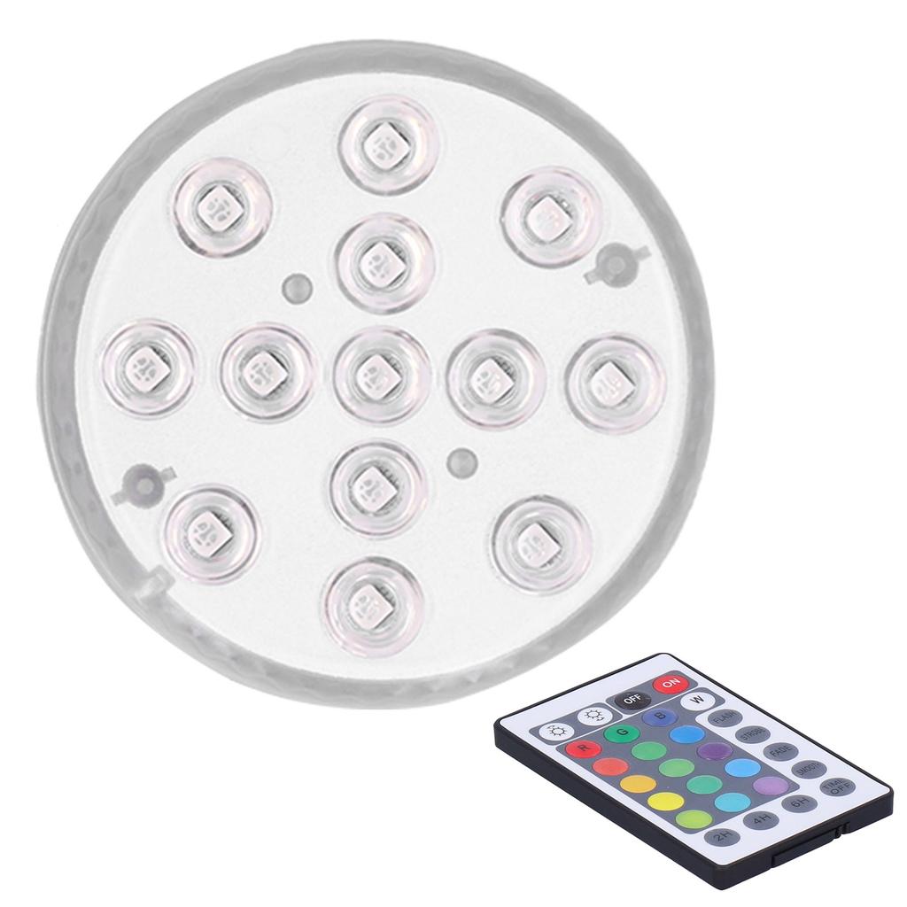 LED Pool Magnetic Lamp IP68 16 Colors RGB Underwater Light with 28?Key Remote Control Suction Cup