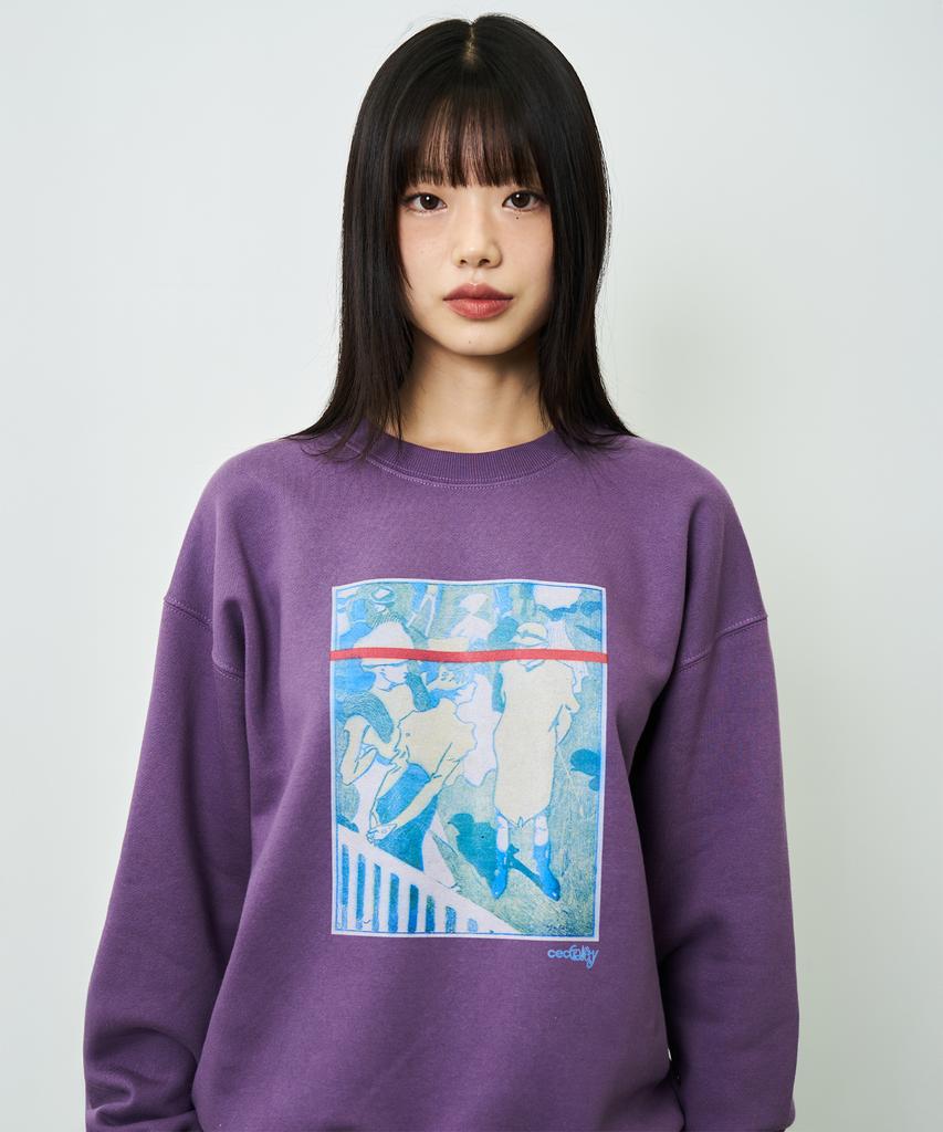 CHANCECHANCE Cec Gallery Graphic Sweatshirt(Purple/ Brushed)
