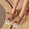 Women Cotton Linen Slippers Cute Cartoon Capybara Spring Summer Shoes Thick Sole Breathable Indoor Slides Female Home Slipper