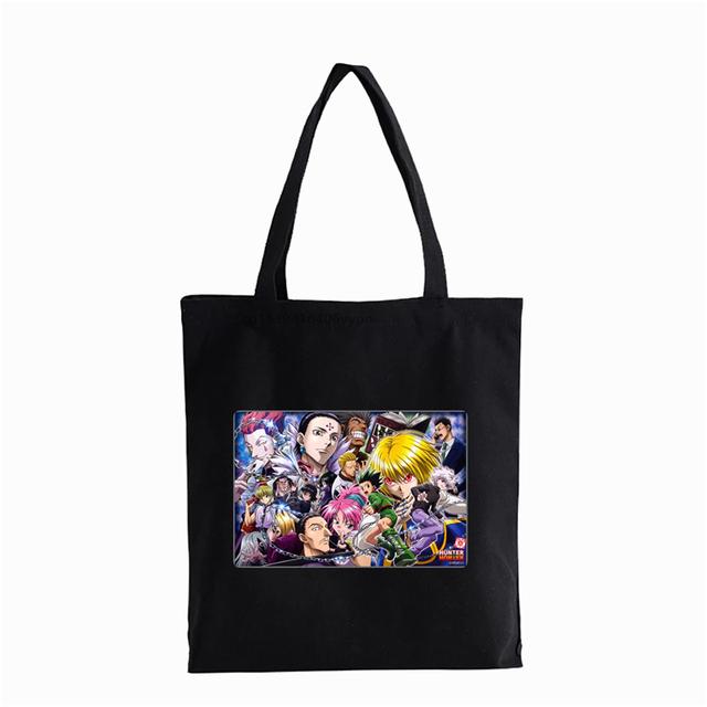 Японская аниме Hunter x Hunter Сумка для покупок Eco Manga Tote Harajuku Сумка-шоппер Женская парусиновая сумка на плечо Killua Zoldyck Hisoka