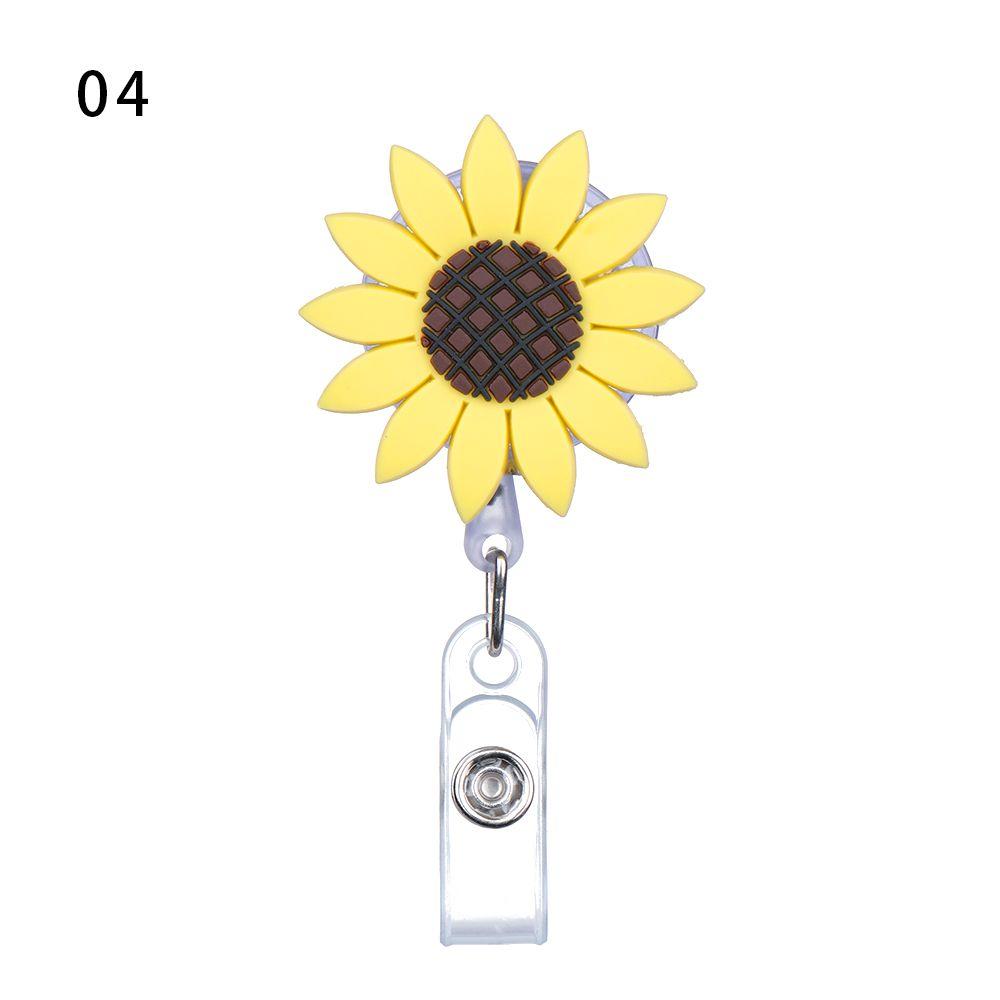 Clip Fruit Accessories Flower Cartoon Silicone Badge Reel ID Badge Card Clips Colorful Badge Holder