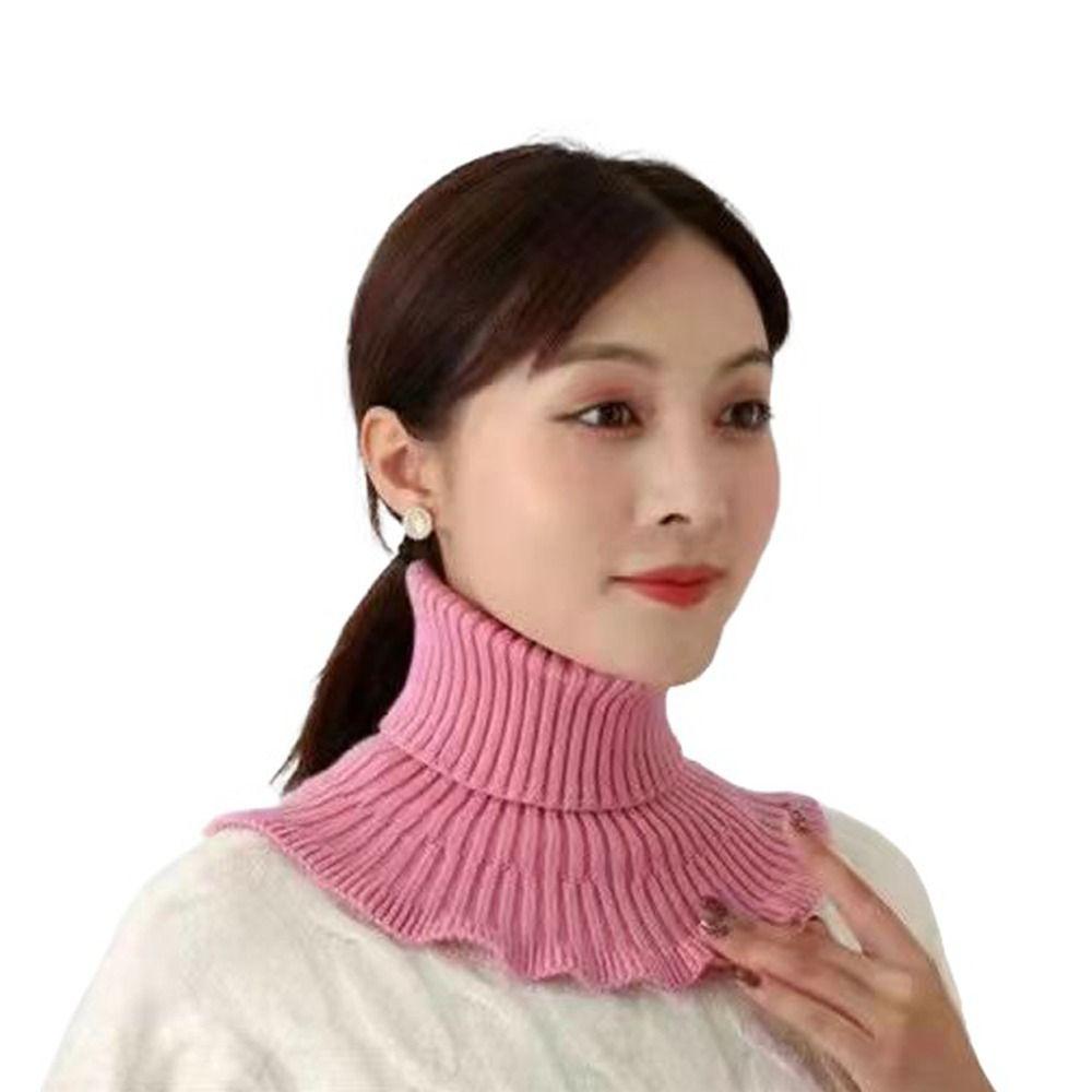 Ветрозащитный вязаный искусственный воротник со съемным воротником, теплый модный шарф для мужчин и женщин