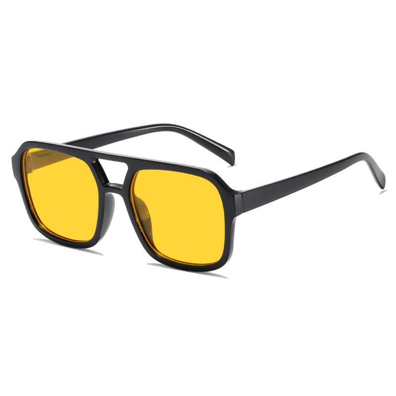 Adult Style, Sunglasses, Square Double New Beam Personalized Korean Version, Trendy Sunglasses, High-end, UV Resistant,