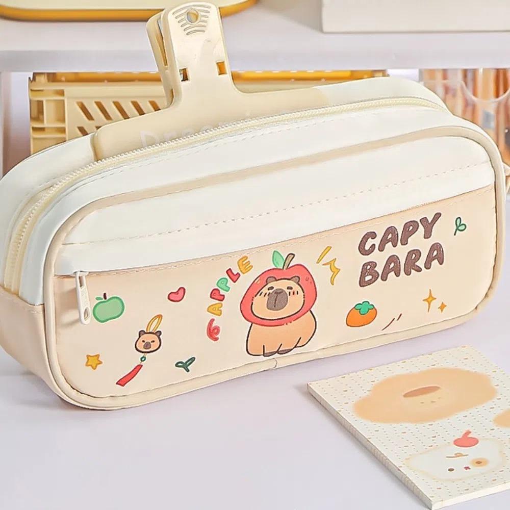 Large Capacity Large Capybara Pen Bag Pencil Case Cartoon Pencil Bag Office