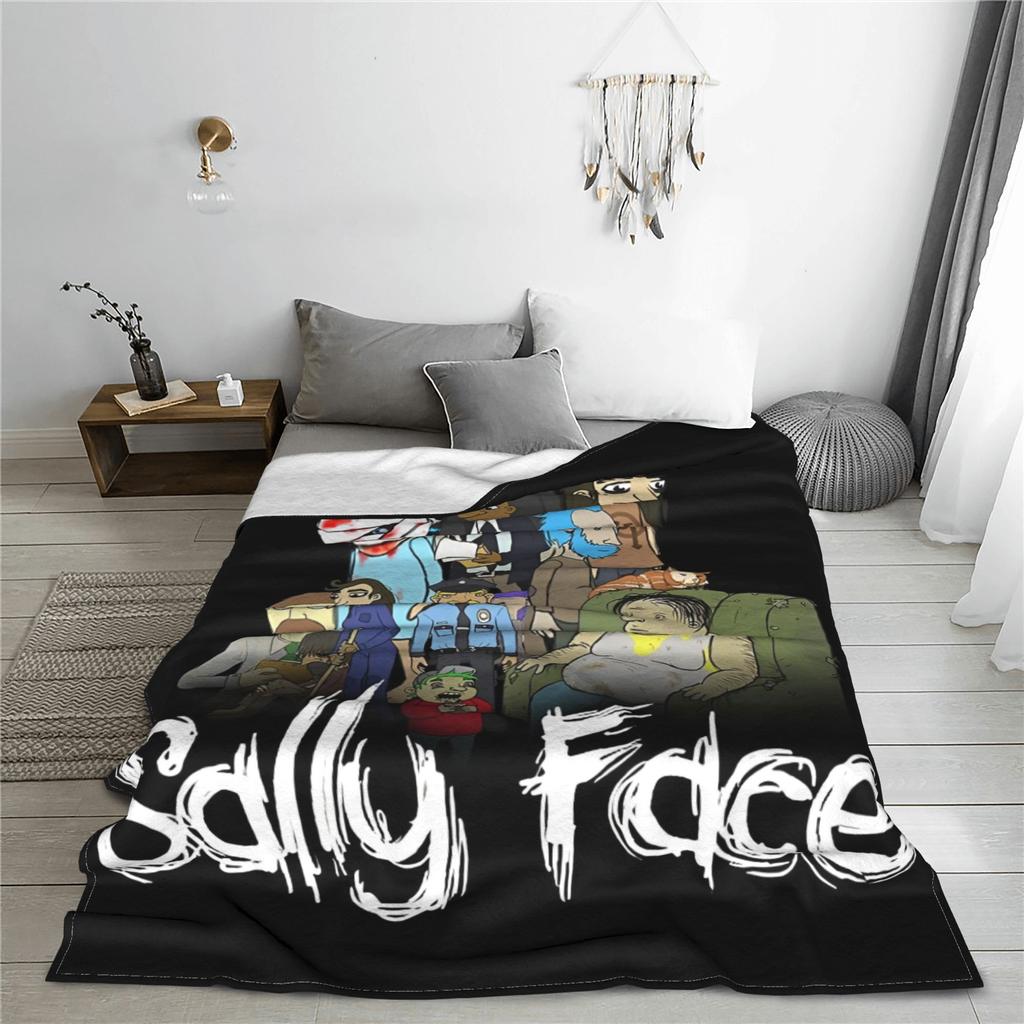 Плед Sally Face Game Anime SF из кораллового флиса, плюшевый, в стиле ужасов, легкий, для путешествий на открытом воздухе, тонкий, стеганый.