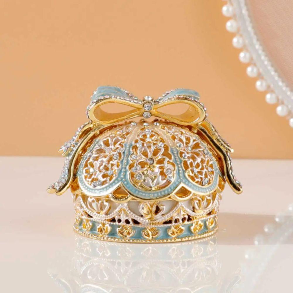 Desktop Design Crown Jewelry Box Light Luxury Ring Holder Enamel Color Crown Birthday Gift