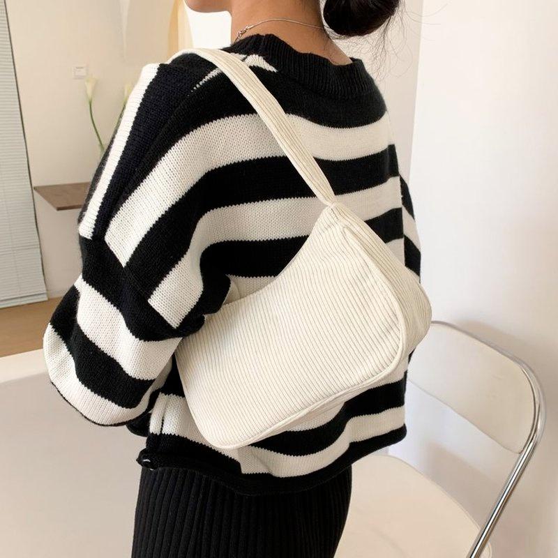 Corduroy Underarm Bag Casual Women Shoulder Bags Travel Armpit Shopping Pouch Phone Pouch Zipper Female Handbag Clutch