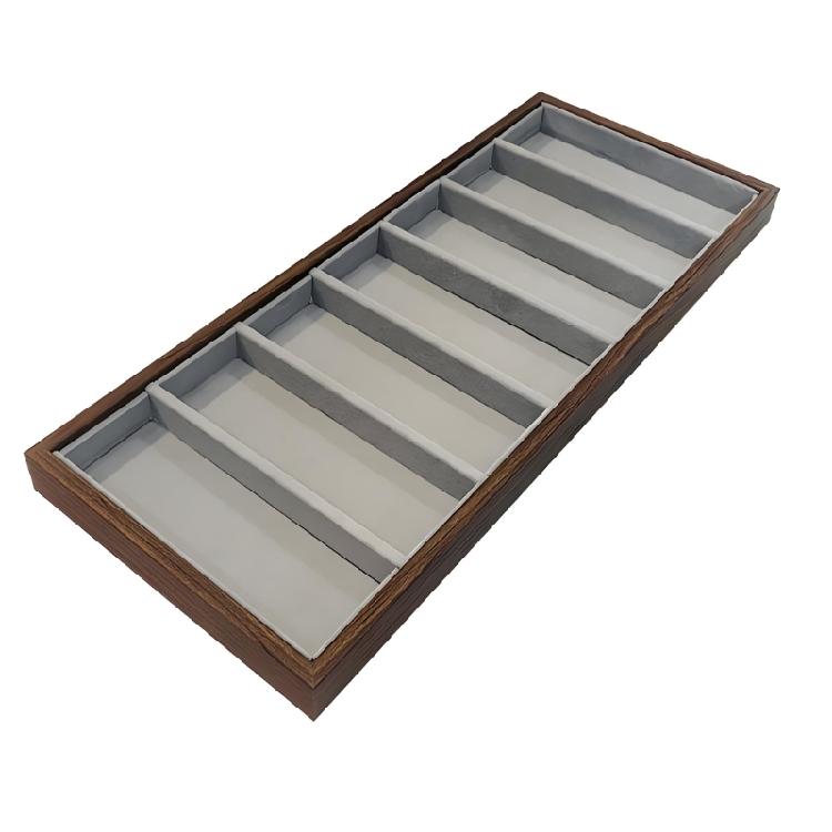 Practical Eyewear Storage Solution With Wood Frame And Protective Flannel Inserts