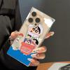 Clear Square Back Tube Case Protection For iPhone 12 14 Pro Max 13 16 ProMax 15 Plus 11 Anti-Oxygen,Anime Crayon Shinchan Pattern Casing