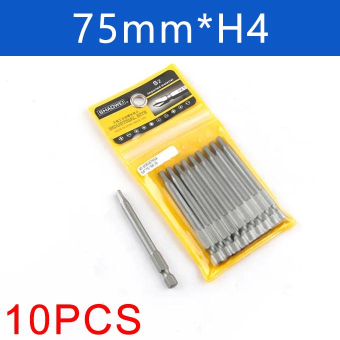 8/10 шт 1/4" шестигранные биты отвертка защита от несанкционированного доступа магнитный набор бит отвертка Torx плоская головка высокое качество 75 мм