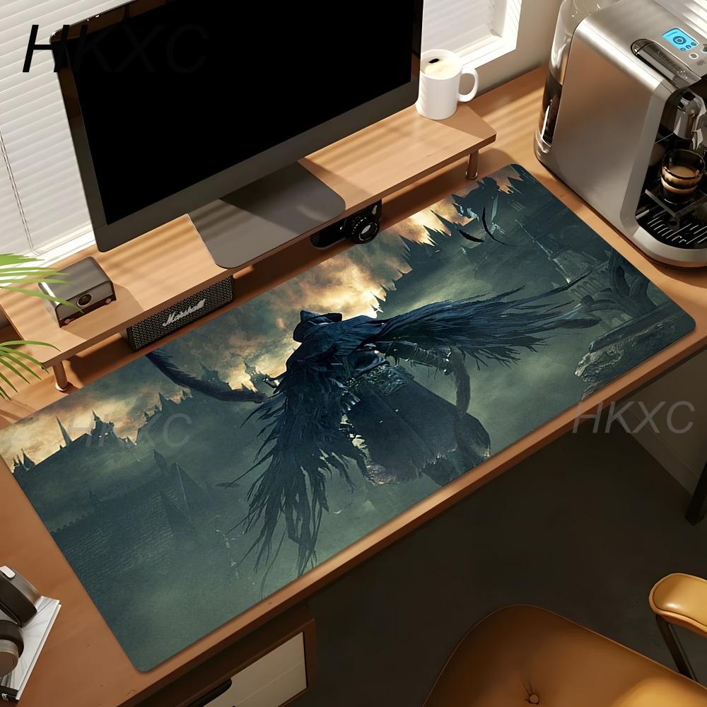 Игровой коврик для мыши Bloodborne Battle Warrior Mousepad XL Настольный коврик Нескользящая резиновая основа Мягкая ткань Игровая комната Настольный коврик для мыши