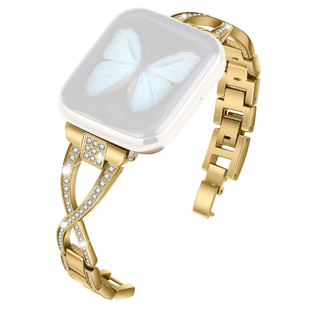 KALEBOL Cross Watch Band for Apple Watch Series 10 9 8 7 SE 6 5 4 3 2 1 42mm 41mm 40mm 38mm Rhinestone Zinc Alloy Wrist Strap