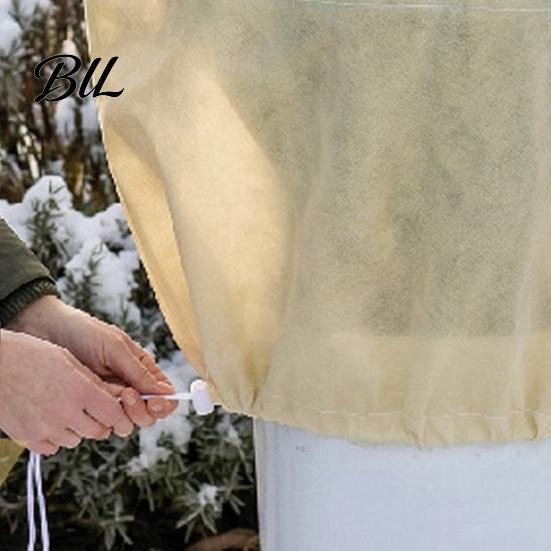 Protective Gardening Cover for Winter Plant Frost Protection with Viewing Window, Extra Thick Non-woven Drawstring Guard Potted Shrubs Blanket,