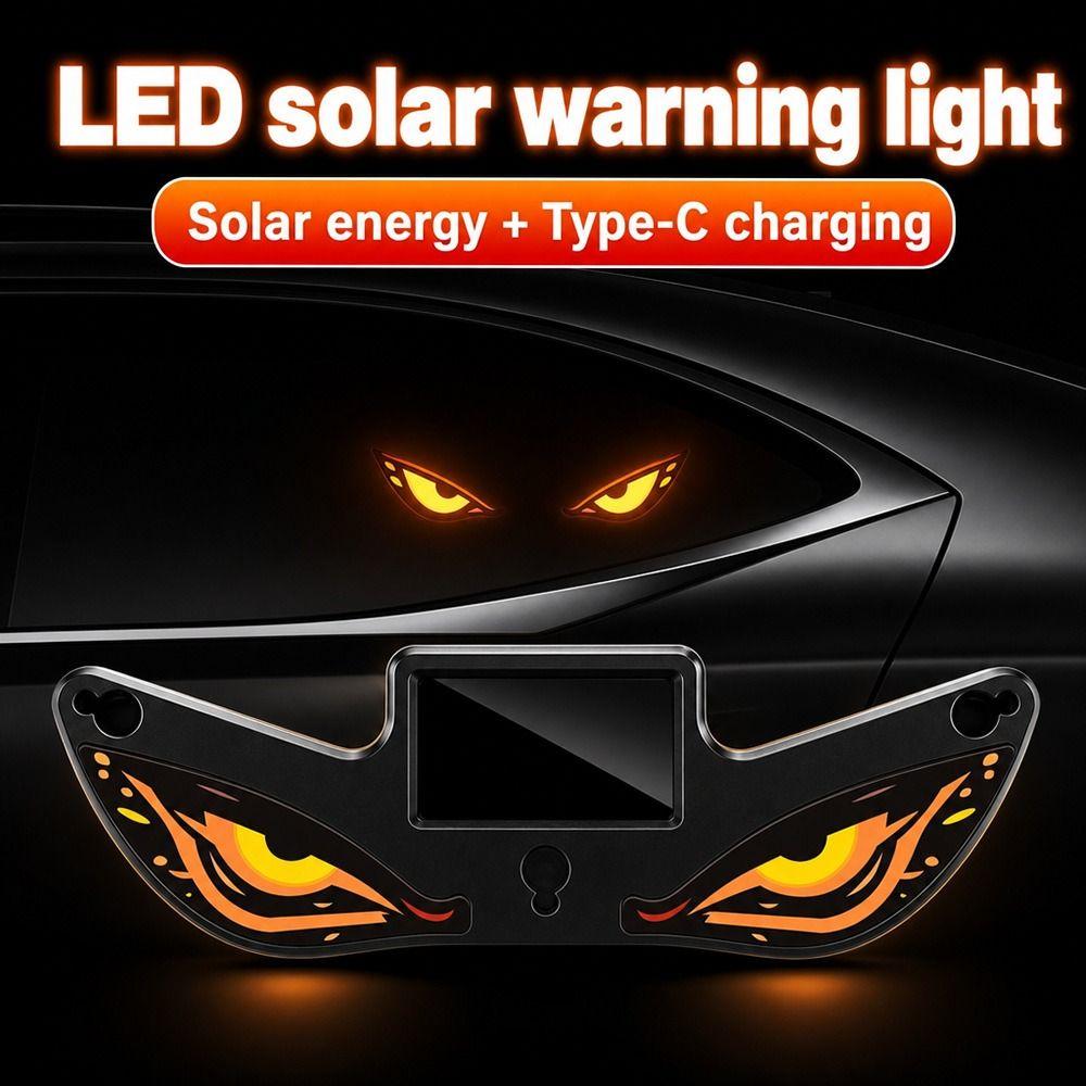 Suction Cup Solar LED Car Light Wireless Car Atmosphere Light New Devil Eyes Car Light
