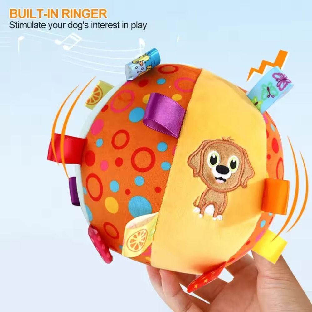 Bite Resistant Handle Dog Toys Plush Dog Squeak Ball Toys Funny Dog Chewing Ball Pet Supplies