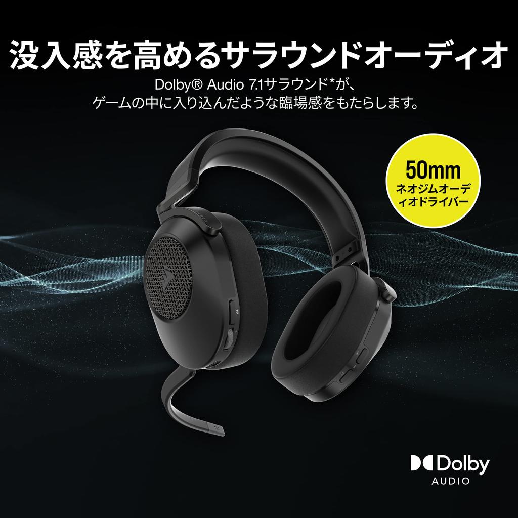 CORSAIR HS65 WIRELESS Игровая гарнитура Совместима с ПК PS5 PS4 Всенаправленный микрофон