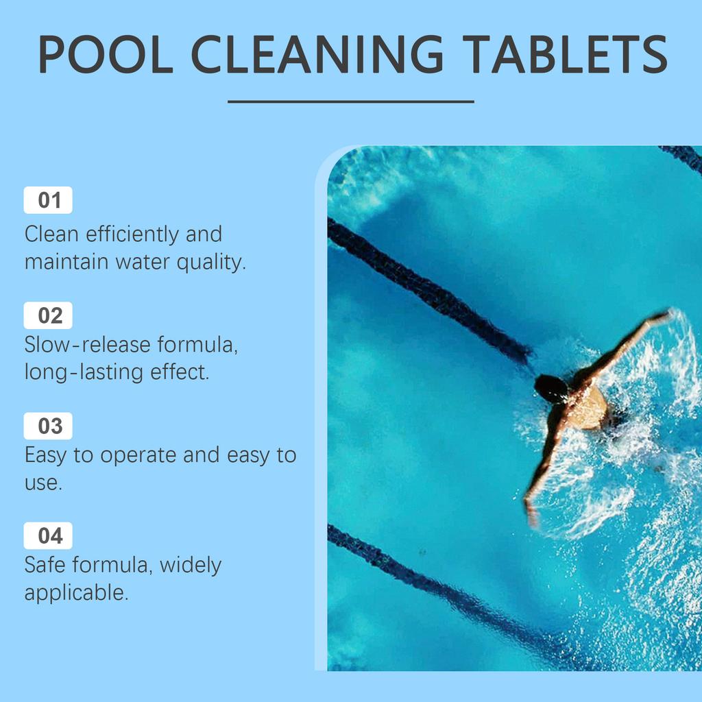 MoonSpry Multi-Effect Pool Cleaning Slow-Release Tablets Deodorizing Purifying Effervescent Tabs Efficient Water Care