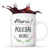 Mug - Thank You - Adored Policewoman - Ceramic - 325 Ml - Dishwasher Safe & Microwave