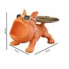 Bulldog Storage Butler Sculpture, Handcrafted Resin Sculpture, Orange Color