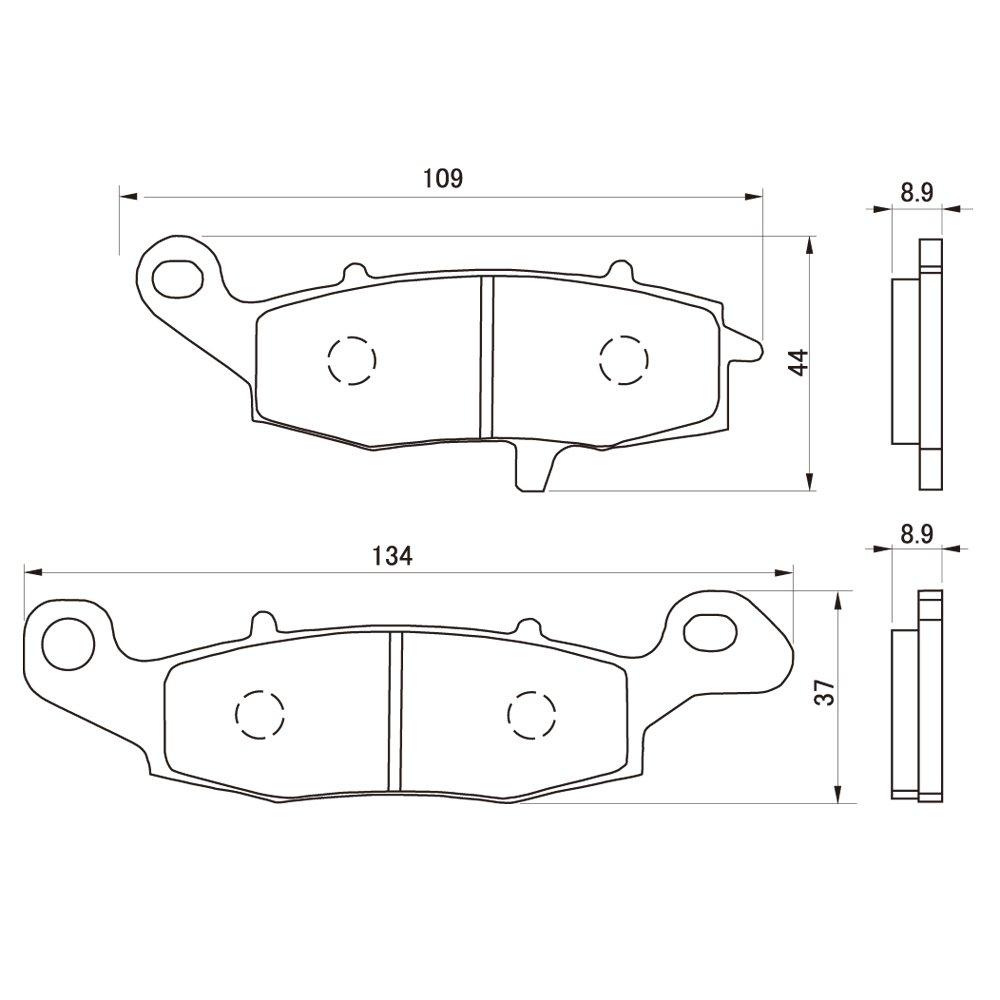 Daytona Motorcycle Brake Pads Red Pads GSR750 DL650 Grasstracker Zephyr 1100RS Versys Ninja 400R Front 79843 Serial 59 (Semi-Metal Pads) (11-15)