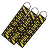 Letters Print Embroidery Keychain Key Ring Holder Car Bag Pendant Decor