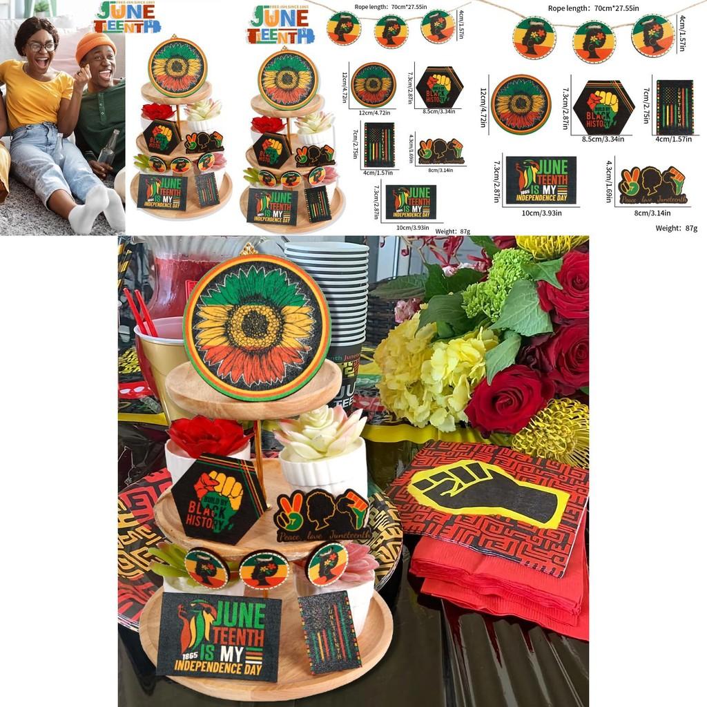Stylish June Festival Wooden Tray Decoration For Creating A Joyous Juneteenth Atmosphere