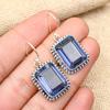 Astonishing Iolite Gemstone Handmade 925 Solid Sterling Silver Jewelry Earrings For Her