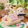 Куклы Sylvanian Families Кролик ST Mark Возраст 3+ и Игрушка Sylvanian EPOCH [Семья Флоры] FS-50 Сертифицировано, Вверх, Кукольный домик, Семьи,