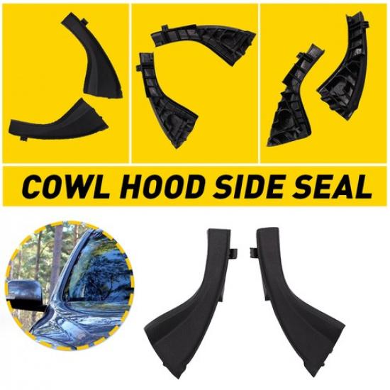 2Pcs Front Wiper Side Cowl Extension Cover Trims Black For Toyota RAV4 2006-2012