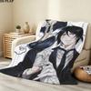 1PC Black Butler Patterned Flannel Blanket Suitable For All Seasons For Home Decor Warmth And Comfort Gifts Holiday Present