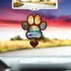 Pet Memorial Suncatcher Hanging Decoration Dog Cat Paw Car Rearview Mirror Hanging Ornament Loss of