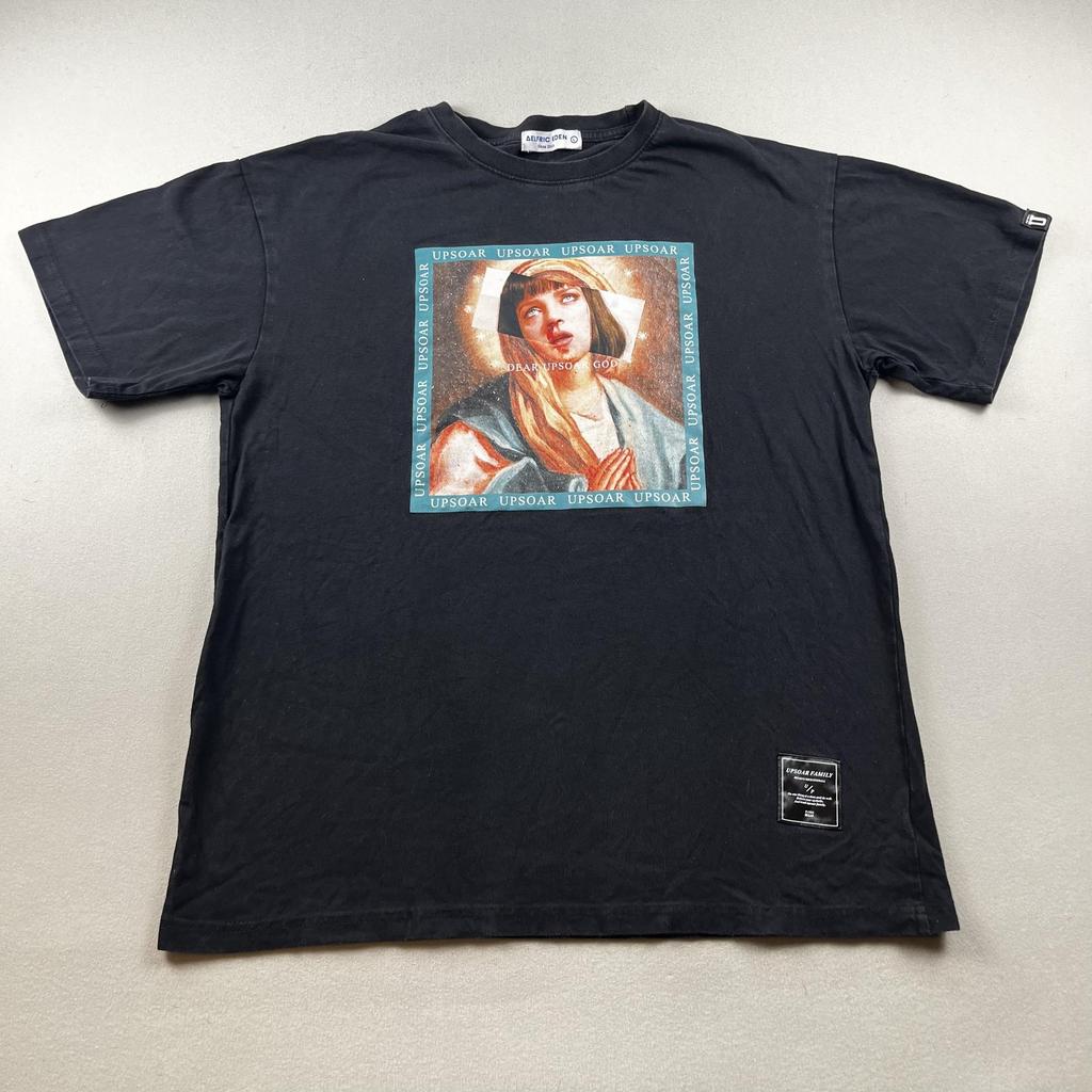 Aelfric Eden T-Shirt Mens Medium Black Virgin Mary Dear Upsoar God Family Art