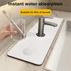 Diatomite Faucet Pad Multifunctional Sink Splash Guard Mat Quick-Drying Water Absorbing Stone Tray for Kitchen Bathroom Organization