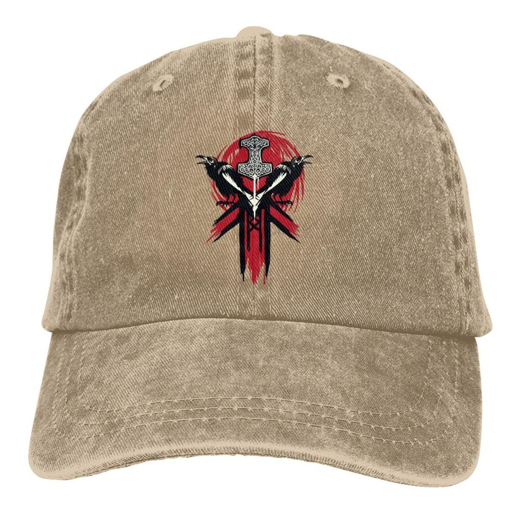 Викинги Мьельнир и руническое колесо Символ скандинавской мифологии Бейсбольная кепка для папы Кепка в стиле хип-хоп Регулируемая классическая спортивная шляпа для мужчин и женщин