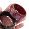 Gold Foil Round Bangles Glitter Resin Bangles Trendy Wide Bangles  for Women