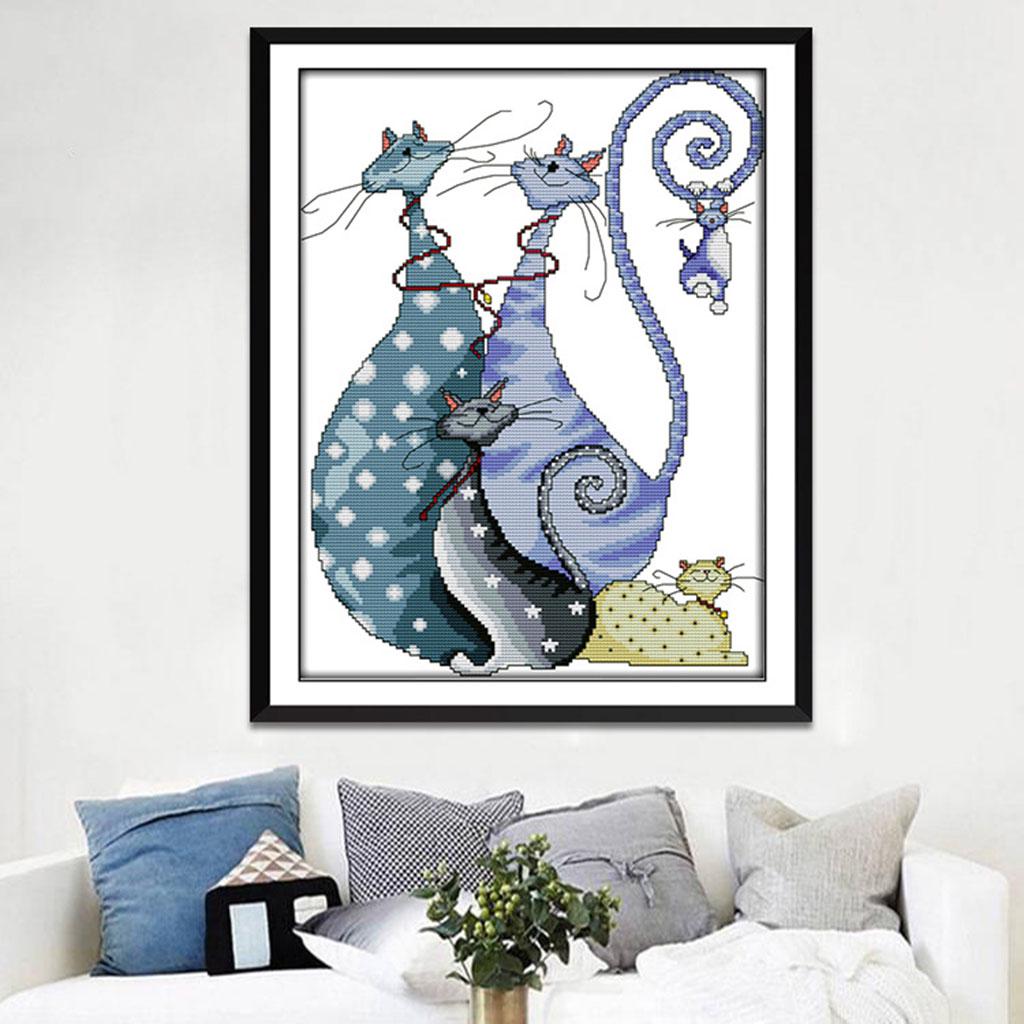 Вышивка крестиком "Котики" 32 на 41 см