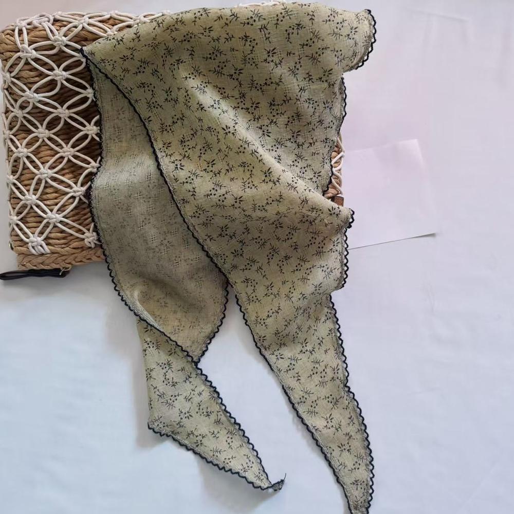 1pcs New Flower Neck Scarf Shawl Triangle Hair Head Wrap Headband Handkerchief Hair Ties Bandanas Hair Ribbon for Women