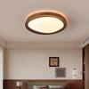 Walnut Round Minimalist Chinese Ceiling Light for Bedroom/Study