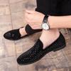 2024 NEW Pointed Toe Embroidery Rhinestone Flat Shoes For Men Male Wedding Dress Prom Homecoming Shoes Zapatos Hombre Vestir