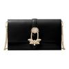 Michael Kors Mk Cece Letter Logo Flap Closure Solid Color Flower Buckle Leather Envelope Shoulder Bag Large Women bags Black 32H9G0EC7U-001
