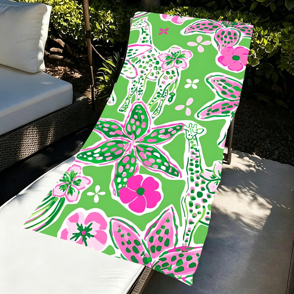 Towel Microfiber beach towel, quick-dry, sand-free, ultra-fine fiber, super soft. L-Lilly Pulitzers