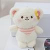 And Fluffy Lovable Bear Plush Keychain Adorable Backpack Charm In Pink Beige Purple Brown