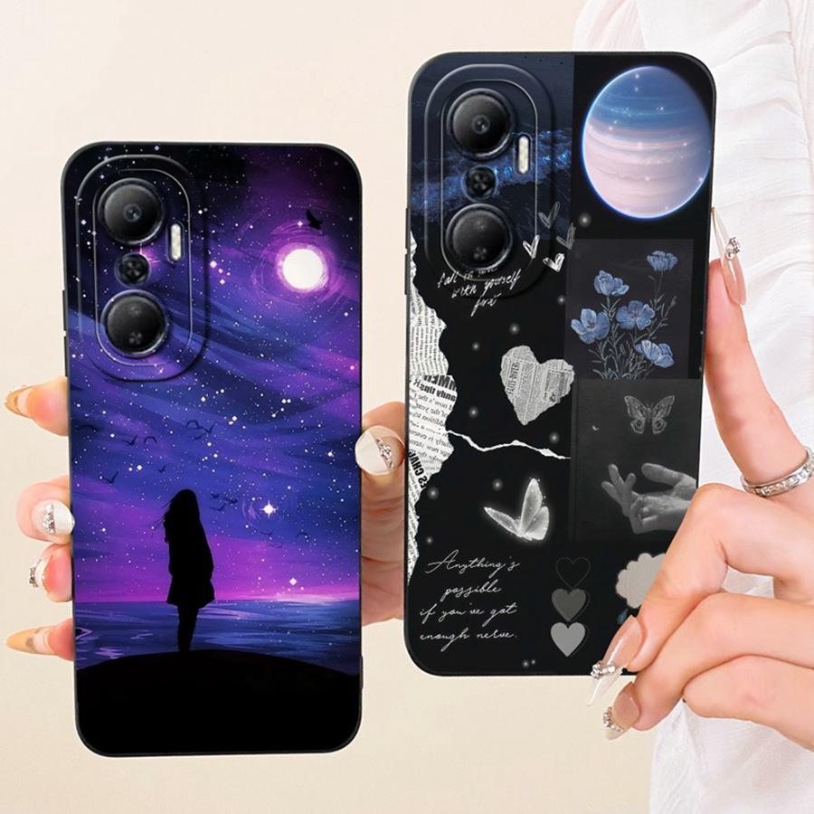 Fashion Painted Cover For Infinix Hot 20 Hot20i Case Soft Cover Funda Soft Bumper For Infinix Hot 20 Play Hot20 flower Coque