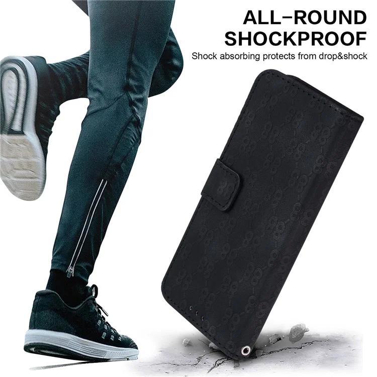 Shockproof Leather Cover for Honor 90 Pro Double 8-Shape Imprinted Wallet Stand Phone Case