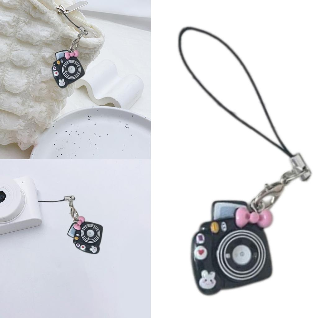 6 Color Option Miniature Camera Keychain Adorable Macaron Design Phone Lanyard Stylish Jewelry Charm For Backpacks