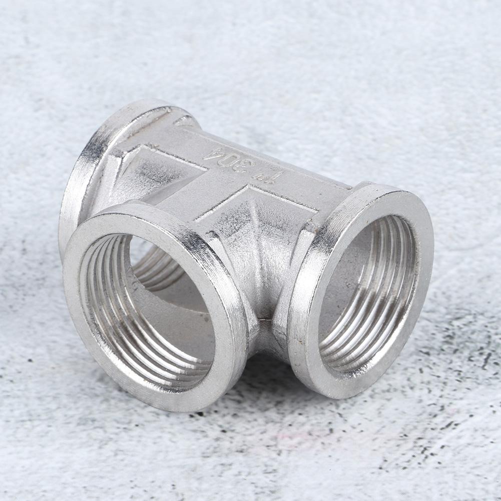 Тройник из нержавеющей стали 304 с резьбовым соединением для промышленных труб, полки для труб, бытового инструмента 1 дюйм x 1 дюйм x