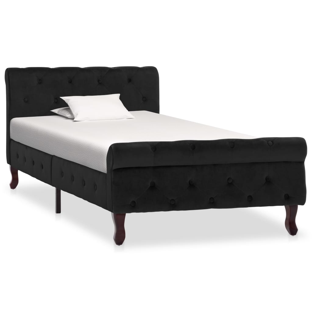 Black Velvet Bed Frame 90 x 200 cm