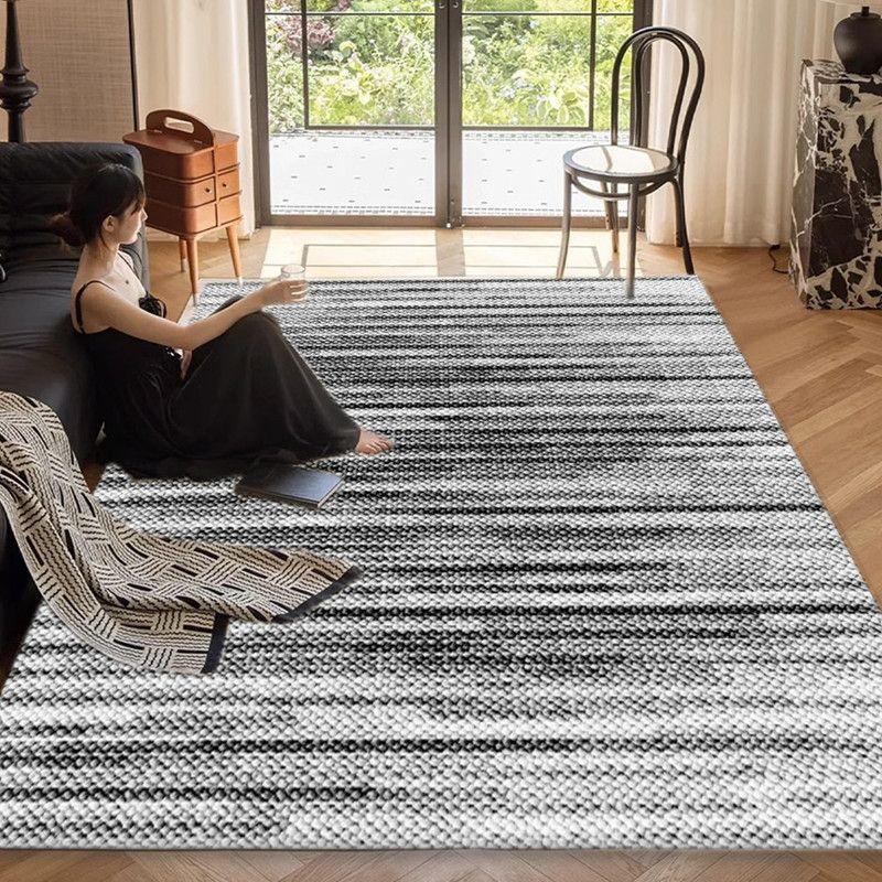 Black and White Carpet Living Room Carpet Light Luxury Style Dark Color Bedroom Abstract Sofa Comfortable and Dirt Resistant