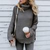 Women Thick Loose Solid Knitted Pullover Autumn Winter Warm Oversized Turtleneck Sweater Comfortable Long Sleeve Knitwear