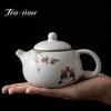 Керамический чайник Cute Cat Ru Kiln, 250 мл, одиночный горшок Xishi ручной работы, открытый горшок для поднятия фарфорового чайника с фильтром, подарки